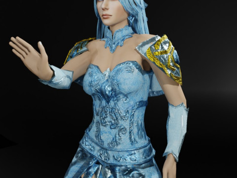 Ice Queen Game Character 3D Model