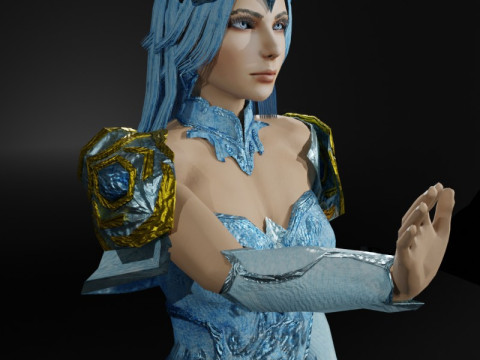 Ice Queen Game Character 3D Model