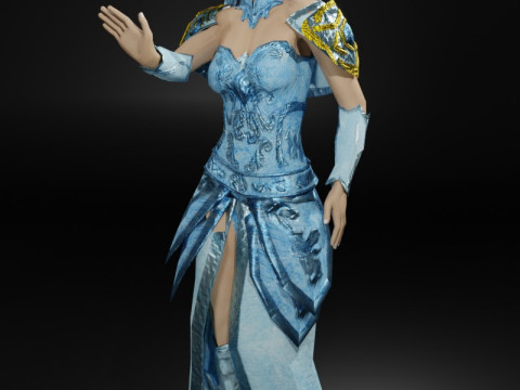 Ice Queen Game Character 3D Model