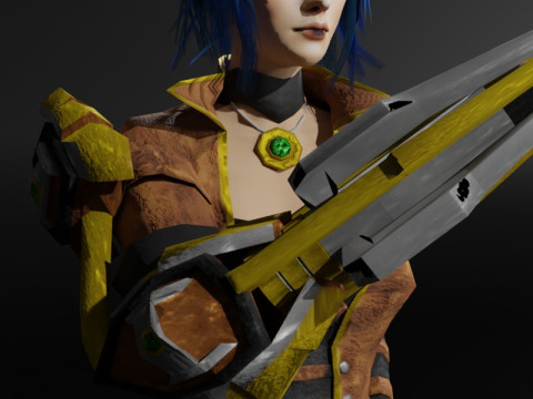 Steampunk Adventurer Game Character 3D Model
