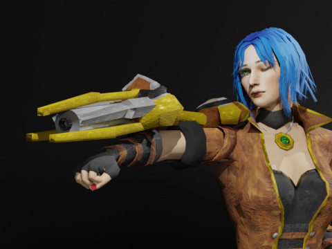 Steampunk Adventurer Game Character 3D Model