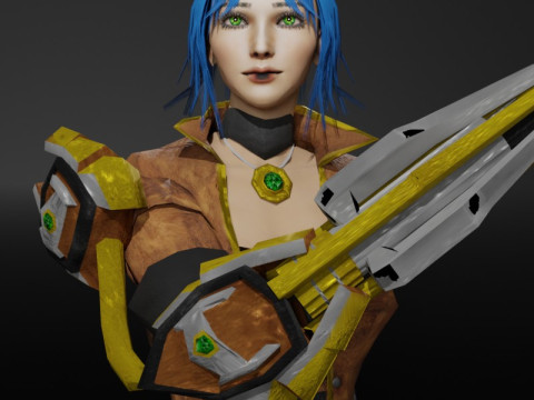Steampunk Adventurer Game Character 3D Model