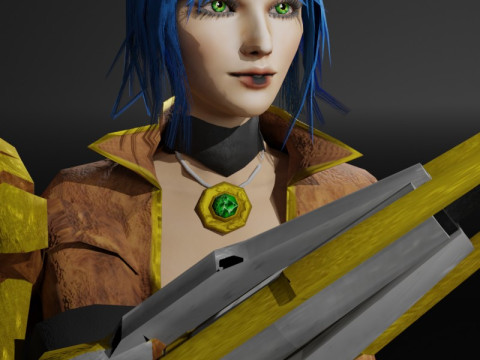 Steampunk Adventurer Game Character 3D Model