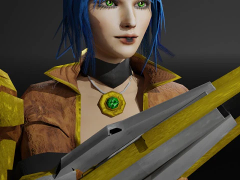 Steampunk Adventurer Game Character 3D Model