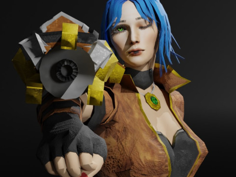 Steampunk Adventurer Game Character 3D Model