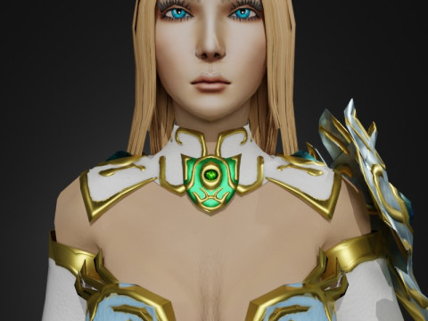Sorceress of the Elements Game Character 3D Модель