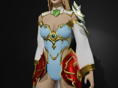 Sorceress of the Elements Game Character 3D Модель