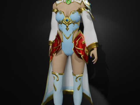 Sorceress of the Elements Game Character 3D Модель