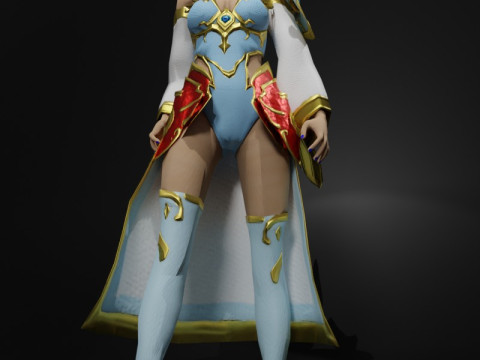 Sorceress of the Elements Game Character 3D Модель