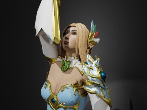 Sorceress of the Elements Game Character 3D Модель