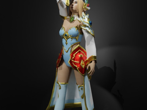 Sorceress of the Elements Game Character 3D Модель