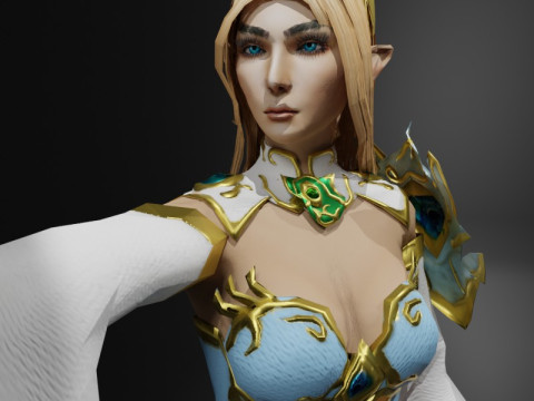 Sorceress of the Elements Game Character 3D Модель