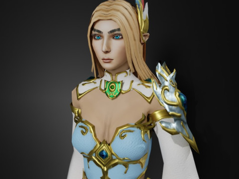 Sorceress of the Elements Game Character 3D Модель