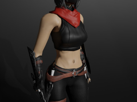 Shadow Dancer Game Character 3D 모델