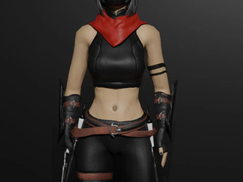 Shadow Dancer Game Character 3D Model