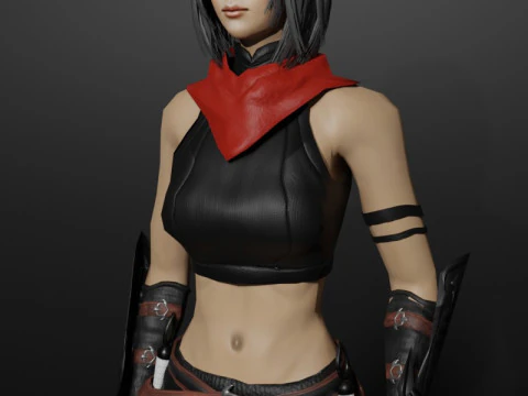 Shadow Dancer Game Character 3D Model
