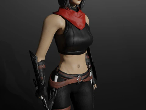 Shadow Dancer Game Character 3D Model