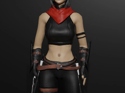 Shadow Dancer Game Character 3D Model