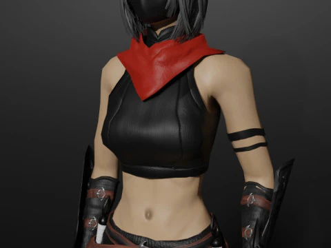 Shadow Dancer Game Character 3D Model