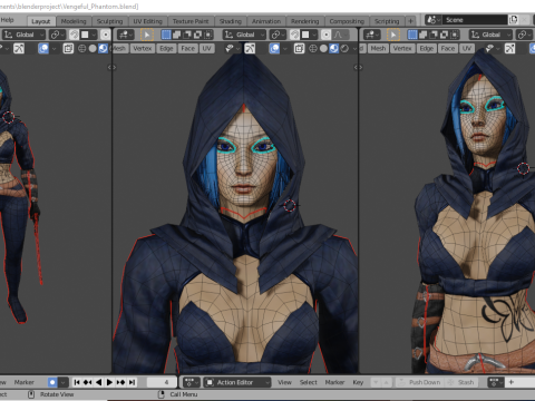 Vengeful Phantom Game Character 3D Model
