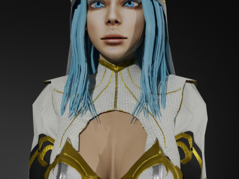 Holy Cleric Female Character Fantasy 3D Model