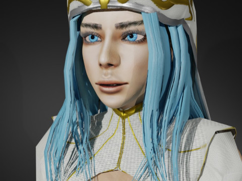 Holy Cleric Female Character Fantasy 3D Модель