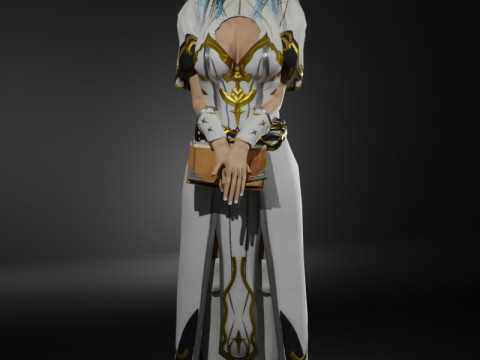 Holy Cleric Female Character Fantasy 3D Модель
