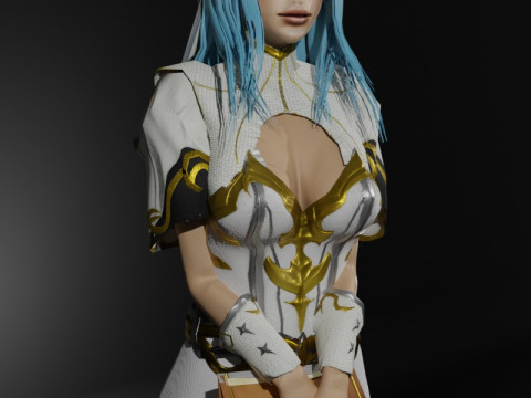 Holy Cleric Female Character Fantasy 3D Модель