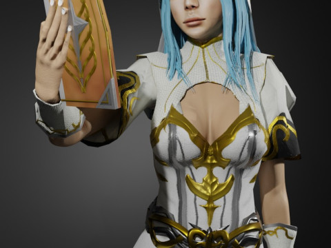 Holy Cleric Female Character Fantasy 3D Модель
