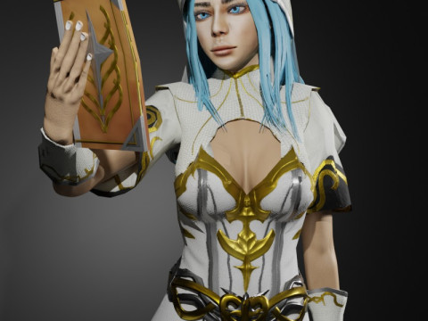 Holy Cleric Female Character Fantasy 3D Модель