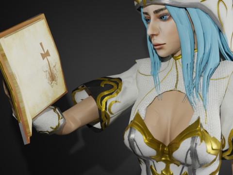 Holy Cleric Female Character Fantasy 3D Модель