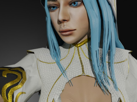 Holy Cleric Female Character Fantasy 3D Модель