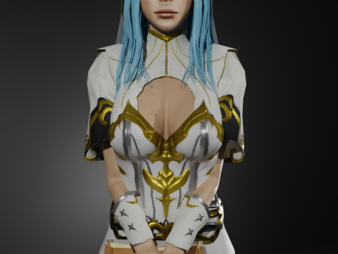 Holy Cleric Female Character Fantasy 3D Модель