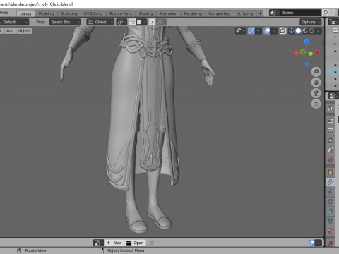 Holy Cleric Female Character Fantasy 3D Модель