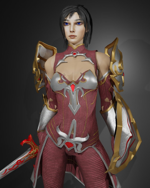 Shield Maiden Female Character - Fantasy Modelo 3D .c4d .max .obj .3ds .fbx .stl .blend