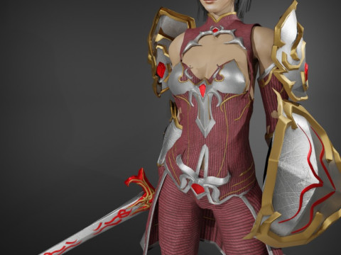 Shield Maiden Female Character - Fantasy Modelo 3D