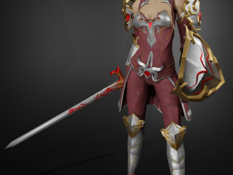 Shield Maiden Female Character - Fantasy Modelo 3D