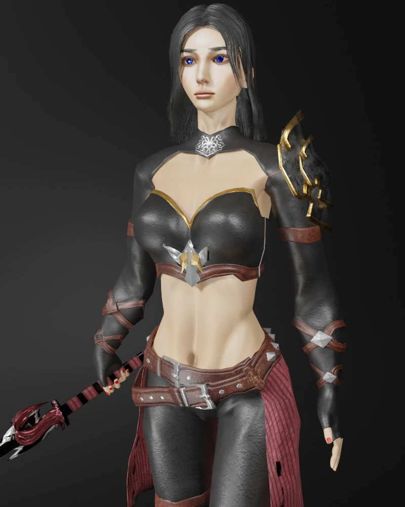 Ninja Assassin Female Character - Fantasy 3D Model .c4d .max .obj .3ds .fbx .stl .blend 