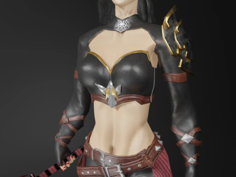 Personagem Feminina Assassina Ninja - Fantasia Modelo 3D
