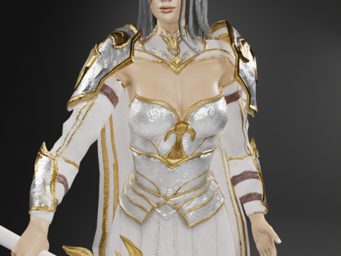 Battle Queen Female Character - Fantasy Model 3D