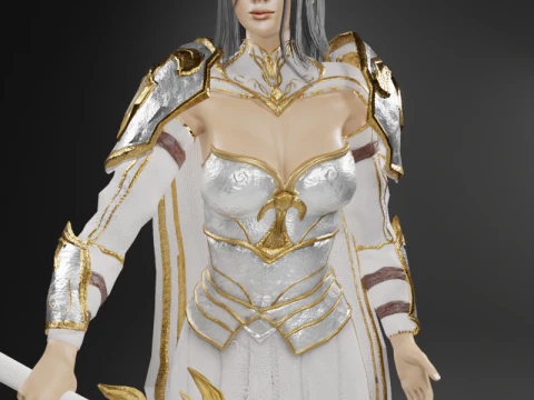 Personagem Feminina Rainha da Batalha - Fantasia Modelo 3D