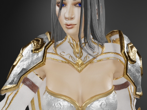 Battle Queen Female Character - Fantasy Modelo 3D