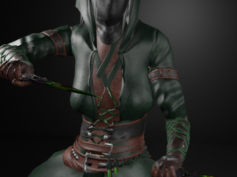 Poisoner Assassin Female Character - Fantasy 3D Модель