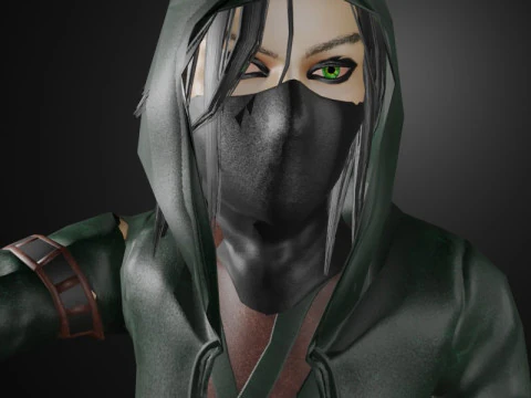 Poisoner Assassin Female Character - Fantasy 3D Model