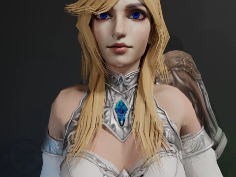 Battle Medic Female Character - Fantasy 3D Model