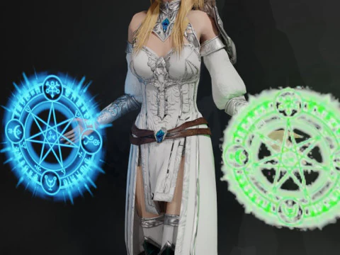 Battle Medic Female Character - Fantasy 3D Model