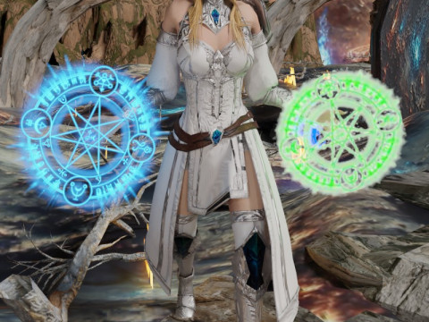 Battle Medic Female Character - Fantasy 3D मॉडल