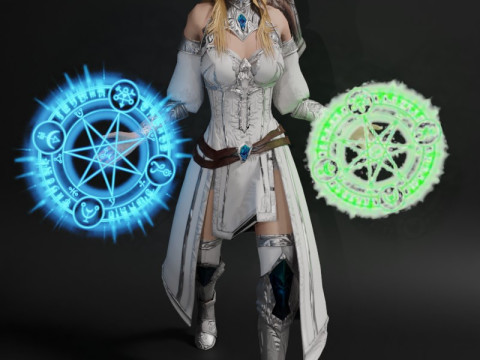 Battle Medic Female Character - Fantasy 3D मॉडल