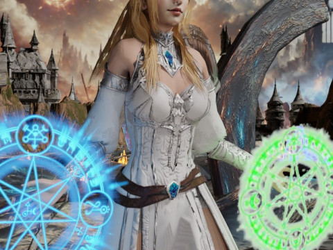 Battle Medic Female Character - Fantasy 3D मॉडल