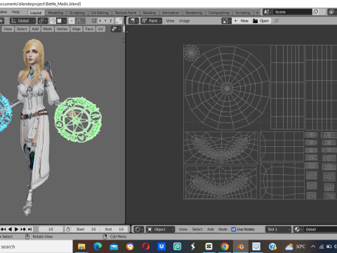 Battle Medic Female Character - Fantasy 3D मॉडल
